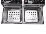 Dual Tank Electric Deep Fryer, 22.8QT/21.6L Large Capacity 110V 3400W with Adjustable Temperature 65681853