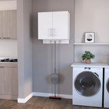 Weiser Wall Storage Cabinet, Space Saver Storage Cabinet with Broom Hangers B128P148844