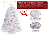 6ft 845 Branches Hanging Tree Structure PVC Material White Round Head 300 Lights Cool Color 8 Modes 76942325