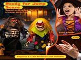 2 Pcs Sound Activated Halloween Animated Decorations, 11" Grim Reaper & 10.5" Creepy Clown Tabletop 77447778