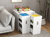 3 Tier Wooden Floor Standing Bookcase,Slide Out Drawer Storage Bookcase file cabinet,Pull Out Mobile W331P377340