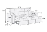 Sectional Sofa Pull out Bed Living Room Couch Black Faux Leather Tufted Convertible Sofa HS00F6530-ID-AHD