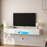 ZNTS Floating TV Stand Wall Mounted with 16 Color LEDs,63" Modern TV Stand,Floating TV Cabinet W132166344