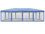 10x20 ft Instant Pop Up Canopy Tent Blue, 6 Mesh Panels 2 Doors 4 Net Sides, 07293396