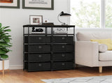 4-Drawer Fabric Storage Cabinet - Removable Foldable Drawers, Industrial Wood Top, Metal Frame with 35054697