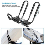 Universal Kayak Roof Rack, 1 Pairs-Bar Rack HD Kayak Carrier Canoe Boat Surf Ski Roof Top Mount Car 90900483
