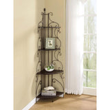 Cappuccino 4-shelf Corner Bookcase B062P145489