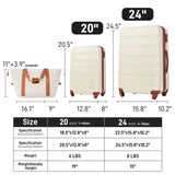 Hardshell Luggage Sets 2Pcs Bag Spinner Suitcase with TSA Lock Lightweight 20" 24" PP309433AAK