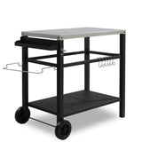 ZNTS Stainless Steel Flattop Grill Cart, Movable BBQ Trolley Food Prep Cart, Multifunctional Worktable 87068651