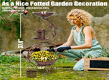 37.8 inch Bird Bath and Solar Bird Feeders Combo with Flower Planter Pedestal, Weather Resistant 60319630