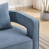 29.1"W Swivel Accent Open Back Chair Modern Comfy Sofa Chair With Weathered Base For Nursery Bedroom W1298P192484
