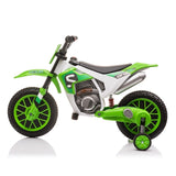 ZNTS 12V Kids Ride on Toy Motorcycle, Electric Motor Toy Bike with Training Wheels for Kids 3-6, Green W2181137974