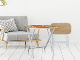 2pcs Tray Table Set - Natural/White 04875501