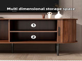 TV Stand, 55" Modern TV Console Table with Storage Compartment and Sliding Door, Gaming W2641P329198