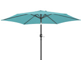 9ft Patio Umbrella, Outdoor Market Umbrella with Push Button Tilt, Crank Handle, 6 Sturdy Iron Ribs, 63147882