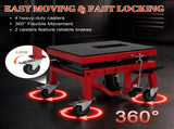300 LBS Hydraulic Motorcycle Lift Table, Heavy Duty Foot Pedal Scissor Jack with Wide Deck, J-Hooks W2680P494485