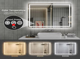 48"x36" LED Bathroom Mirror, Front-Lit and Back-Lit, 3 Color Tem Adjustable, Brightness Memory, 91421693