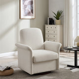 Swivel Accent Chair Modern Barrel Armchair with Wood Base for Bedroom Reading Waiting Living Room W3244P308325