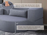 2-in-1 Convertible Sofa Bed, Full Size Folding Loveseat Couch with Soft Teddy Fabric, No Assembly W3163P322890