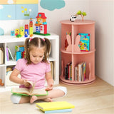 2-Tier Kids Rotating Bookshelf - 360&deg Display for Books/Toys, Bunny Baffles Child-Friendly 21123469