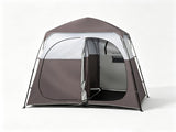 2-Person Pop Up Changing Tent, Dark Brown Portable Outdoor Shower Tent with 2 Rooms 2 Doors, Instant 29697306