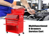 High Capacity Rolling Tool Chest with Wheels and Drawers, 8-Drawer Tool Storage Cabinet--RED 06372570