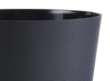 Soft Touch Ribbed Plastic 1.98 Gallon Black Trash Can 58706538