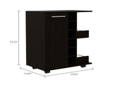 Bartlet 2-Shelf 6-Bottle Bar Cart with Division Black Wengue B06280452