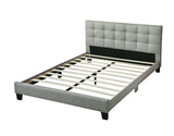 Contemporary 1pc Eastern King Size Bed Grey Polyfiber Tufted Headboard Platform Bedframe Bedroom B011P243665