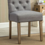 Habit Solid Wood Tufted Parsons Dining Chair, Set of 2, Grey T2574P164543
