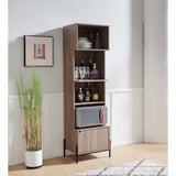 Bakers Rack, Kitchen Display Storage Cabinet Dark Taupe B107130976