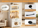 Hidden Cat Litter Box Enclosure with RGB LED Light & Power Outlet Station, MultiPurpose Cat House 95900103