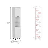 Hobart Pantry, Four Legs, Three Interior Shelves, Two Shelves, Two Cabinets -White B07091871