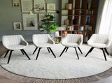 A set of 4 dining chairs, medieval modern kitchen dining chair, PU decorative chairs with black 98624263