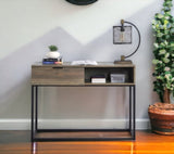 Galeno Rustic Oak with Black Finished Legs Writing Desk B2726P243694