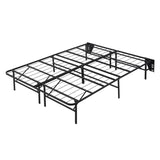 Black Metal Platform Foldable Bed Frame Full Size, Toolless High Profile Design B011P197726
