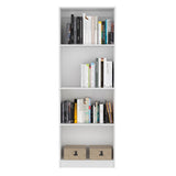 Home Bookcase with 4-Shelf Modern Display Unit for Books and Decor -White -Office B200137827