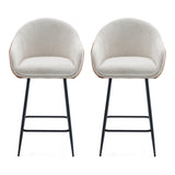 26.5'' Modern - Style counter height bar stools, with comfortable upholstery,durable metal legs N780P225243B
