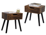 Set of 2 Mid Century Wood Side Table, End Table with 1 Storage Drawer, Nightstand for Bedroom Living W2181P144024