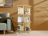 3-Layer Rotating Bookcase 360 Rotating Display Rack Pine Wood Rotating Bookshelf 17708512