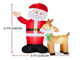 6.3FT Lighted Christmas Inflatable Decoration, Inflatable Santa and Reindeer, Funny Blow Up Yard 12549040