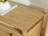Wooden Nightstand with Open Cubby & 2 Storage Drawers, Freestanding Bedroom Side Cabinet for W487P543905