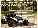 White 12V Electric Kids UTV Ride On Truck Battery Powered with Rear Suspension, Parental Remote for 64266350