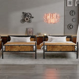 Twin XL over Twin XL Metal Bunk Bed, Industrial Detachable Bunkbeds with Safety Guard Rails for 78931135