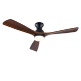 Hot sales 52 Inch Modern Black Fans With Lights, 3 Color Dimmable LED, 3 Solide Wood Blades W2991P338636