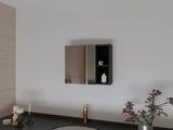 Whirlwind 1-Shelf Rectangle Medicine Cabinet with Mirror Black Wengue B06280245