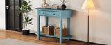 TREXM Elegant Retro Console Table with Curved Design Smooth Glaze for Entryways, Living Rooms N715P230796C