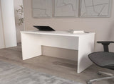 White Minimalist Home Office Work Desk with Cable Management B062P290270