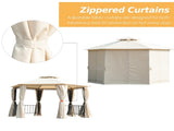 13ft x 13ft Patio Gazebo-Beige-AS 39457079