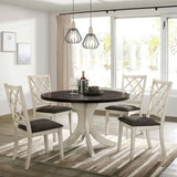 ZNTS Antique White Solid wood Set of 2 Chairs Unique Design Back Kitchen Dining Room Breakfast Grey HS11CM3491SC-ID-AHD